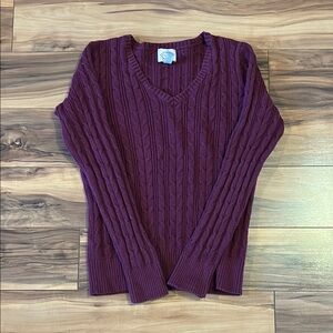St John's Bay Purple V-Neck Sweater